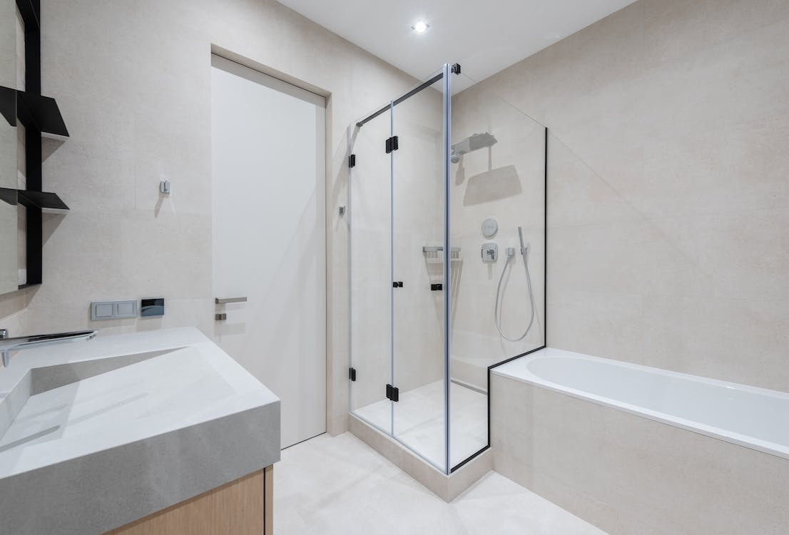 Glass shower enclosure